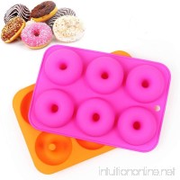 Etdear 2pcs 6 Cavities Silicone Donut Molds Non-Stick Doughnut Chocolate Soap Candy Jelly Mold Baking Pan Suitable for Dishwasher  Oven  Microwave  Freezer - B07BP663DB
